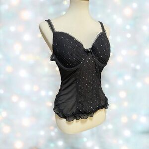 Secret Treasures Black Bustier with Sparkly Embellishments‎
